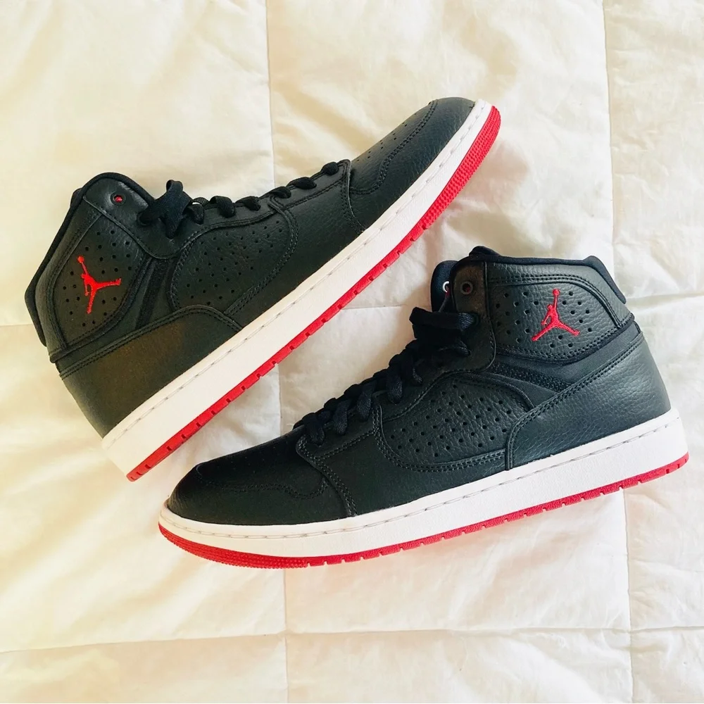 Nike Air Jordan Access Black Red Basketball Trainers Sneakers Jumpman